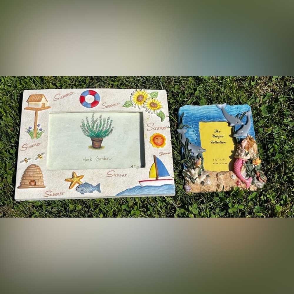 Lot of 2 Summer Themed Picture Frames